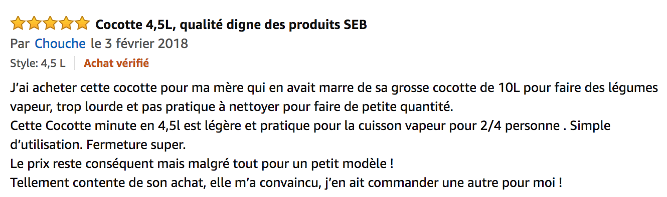 commentaire SEB Clipso Minut' Easy